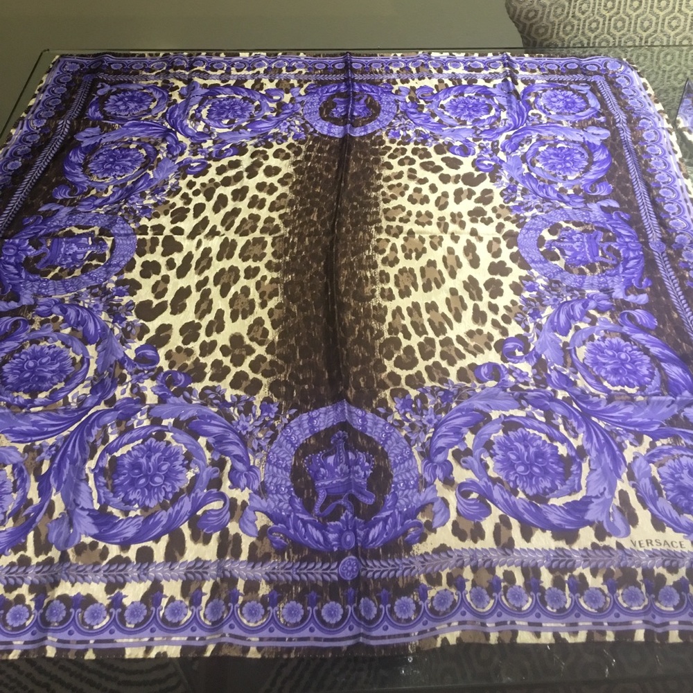 VERSACE EXTRA LARGE MULTI COLORED SCARF.